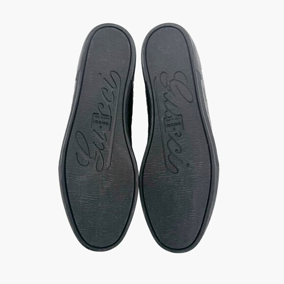 Gucci Mid Top GG Sneakers EU 38 US 8 Black Monogram Leather High Top Trainer - Picture 9 of 13